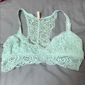 Baby blue bralette.